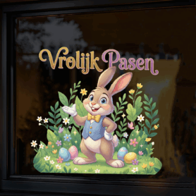 Raamstickers Pasen Herbruikbaar – Vrolijk Pasen - raamsticker